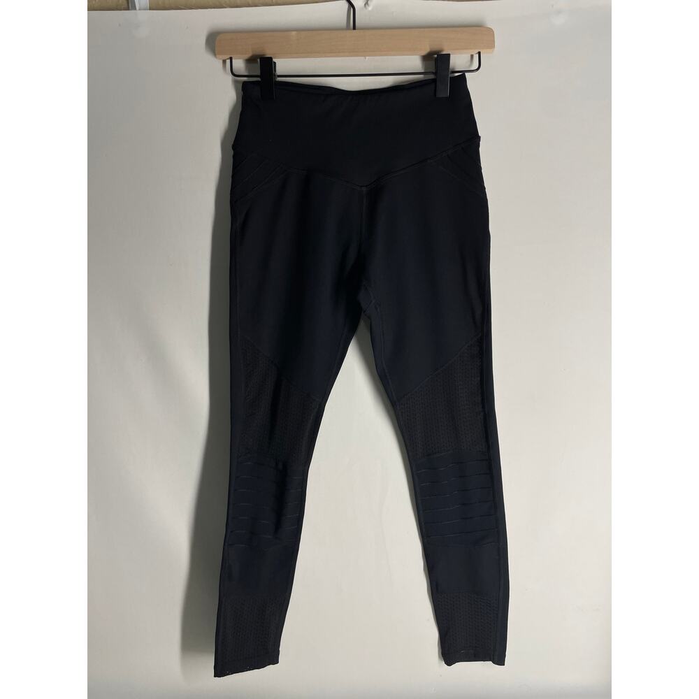 Born Primitive Moto Textured Black Crop Leggings Size XS